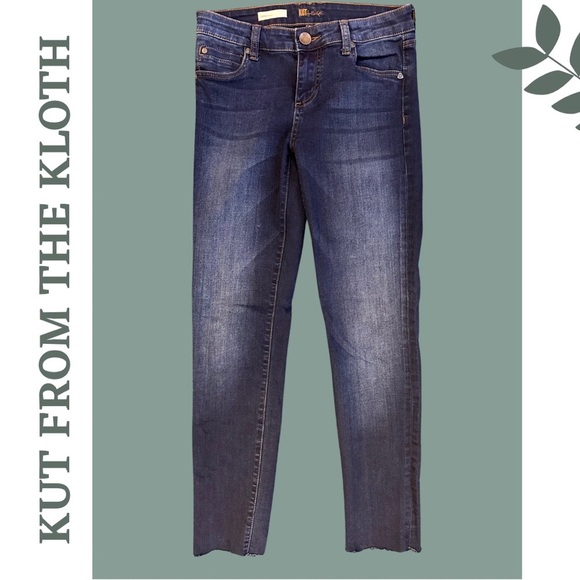 Kut from the Kloth Diana Skinny Jeans Blue Denim Mid Rise Size 0 - Picture 2 of 8